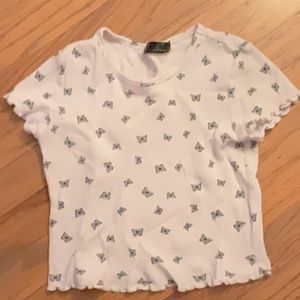 3 girls clothing butterfly crop t-shirt